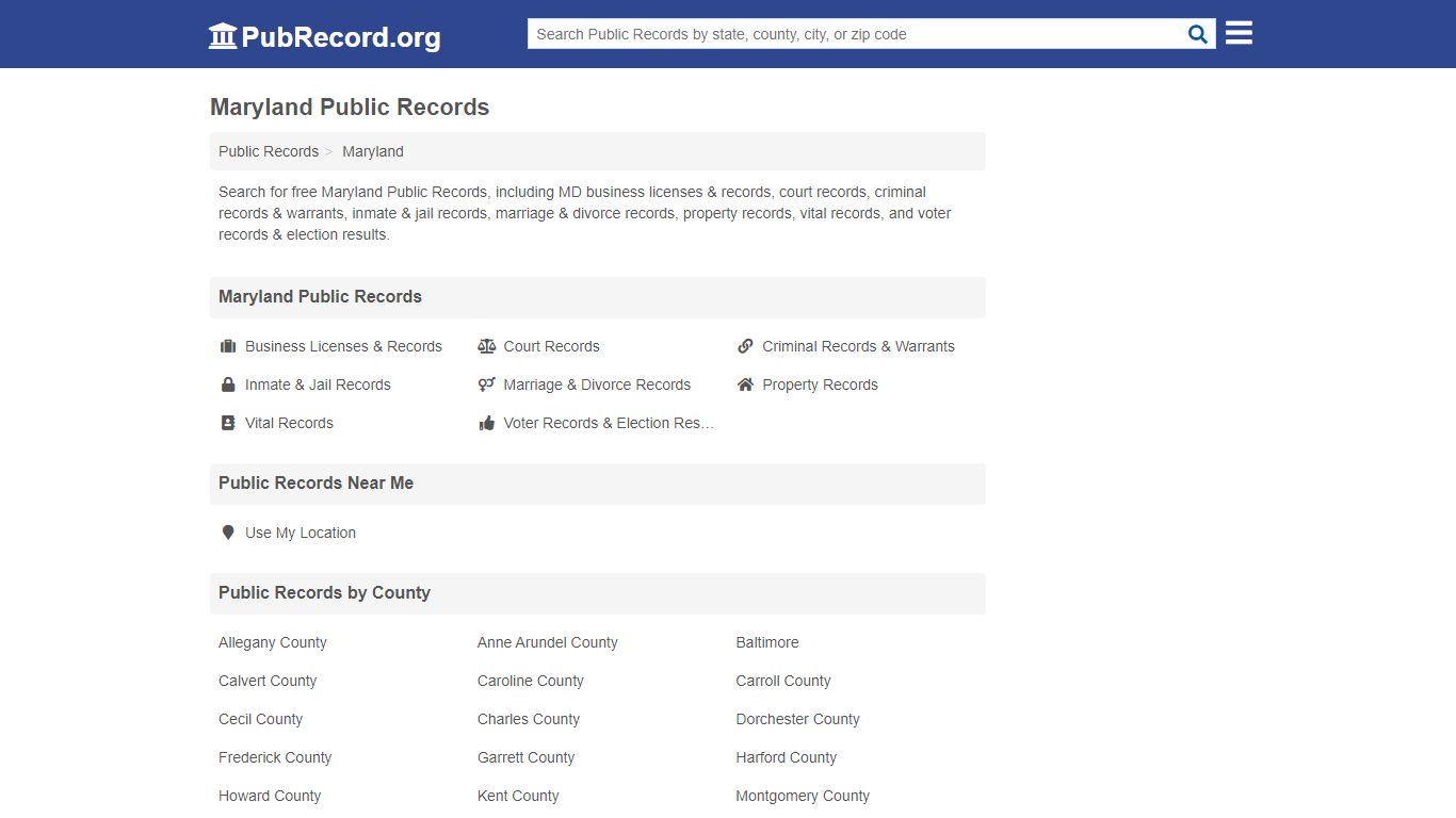 Free Maryland Public Records - PubRecord.org